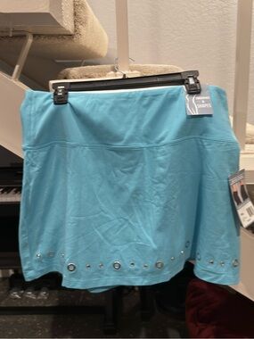 NWT Blue Eyelet Hem TeezHer Slender Shapes Skort Size PXL